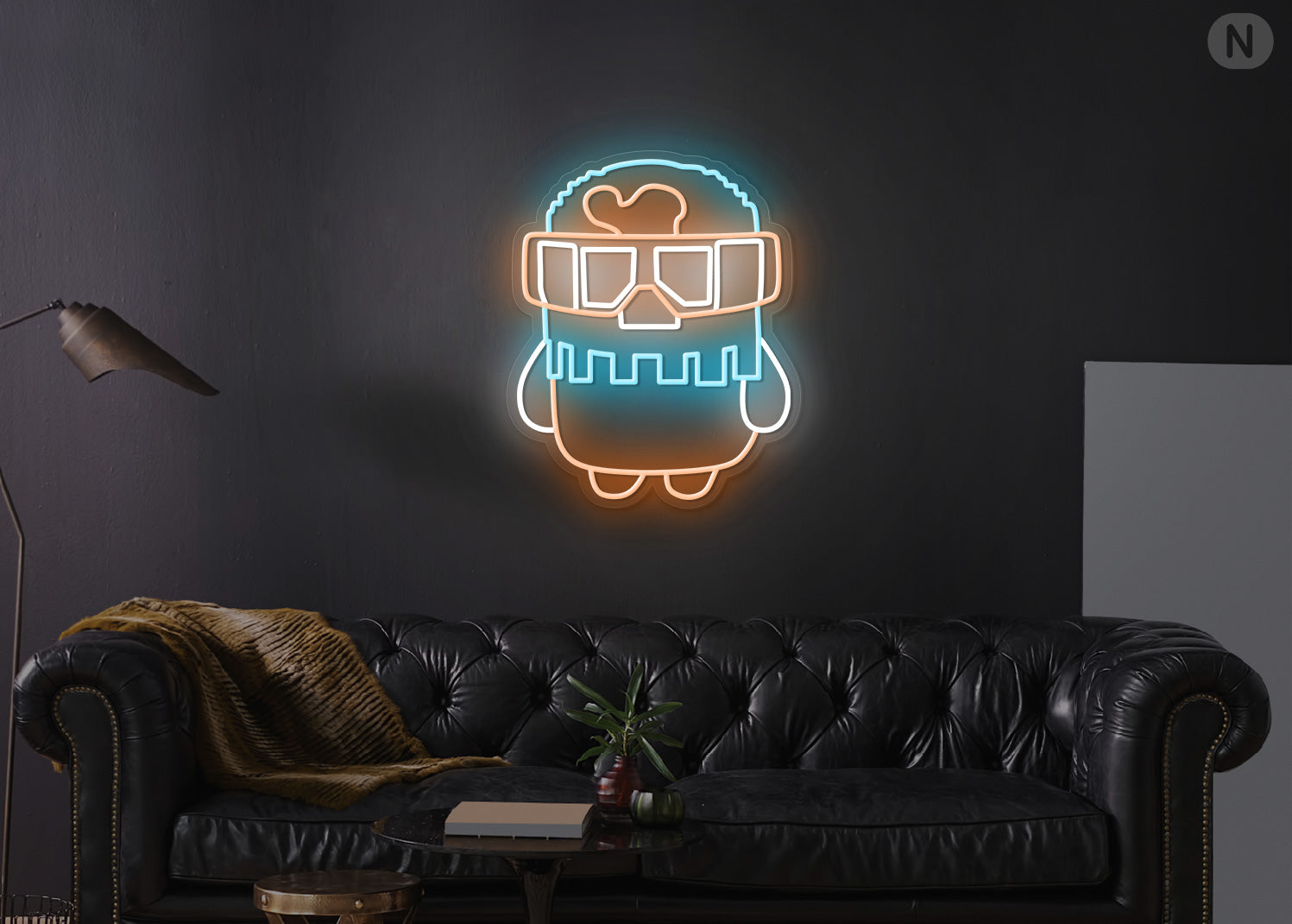 Ice Blue+Orange+White