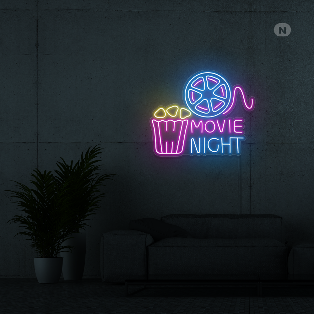 Neon Sign Movie Night