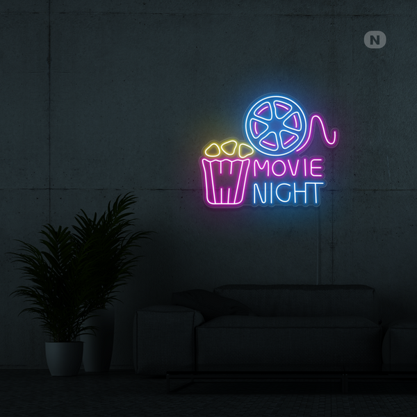 Neon Sign Movie Night