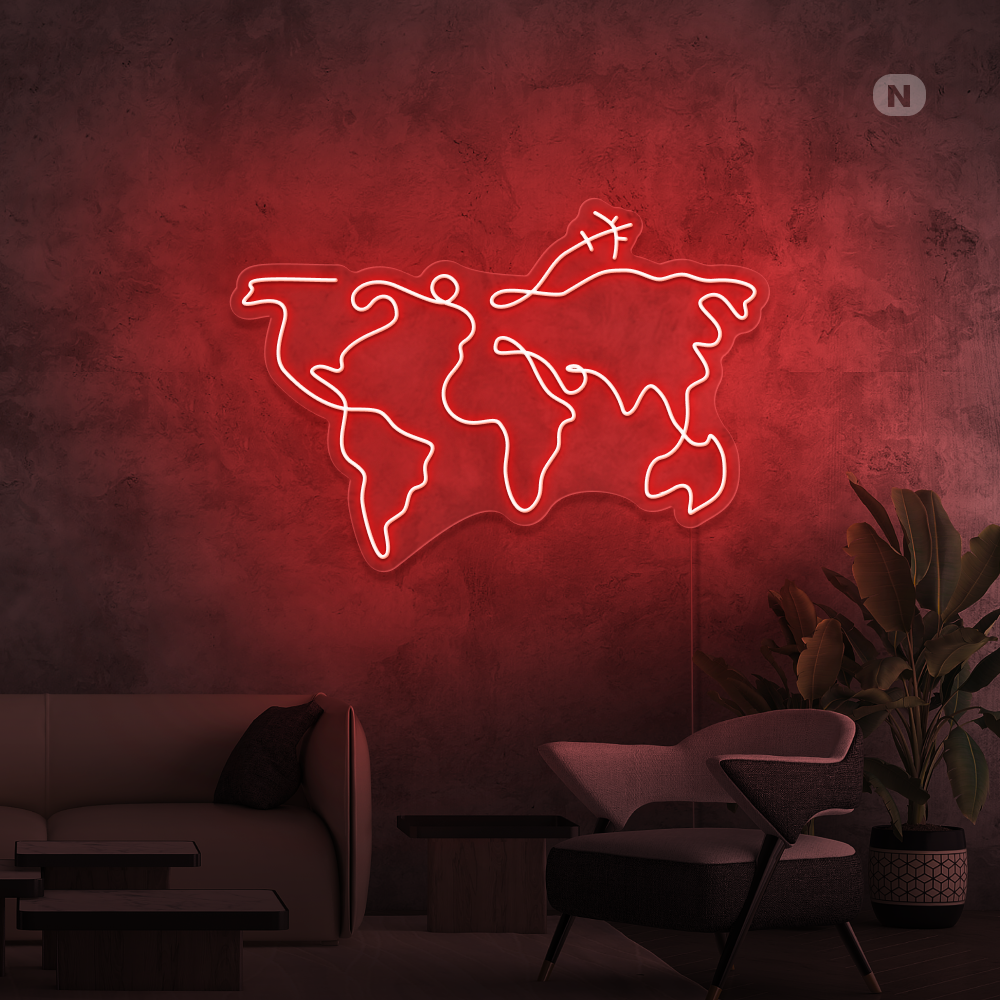 Neon Sign World map