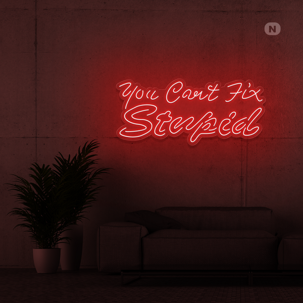 Neon Sign you can't fix stupid