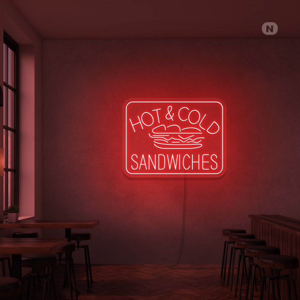 Neon Sign Hot & Cold Sandwiches