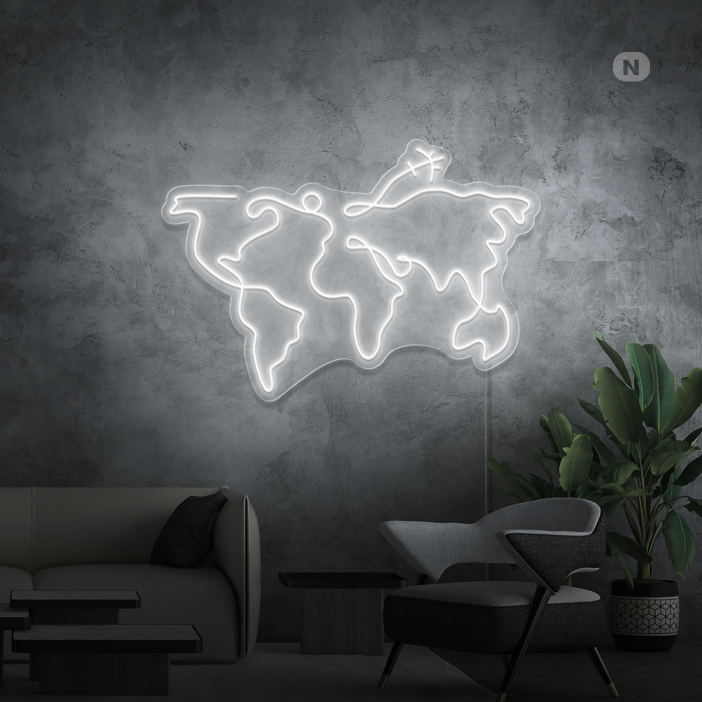 Neon Sign World map