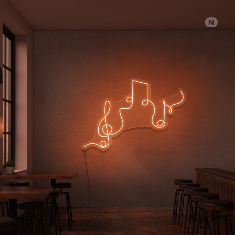 Neon Sign Musical Notes