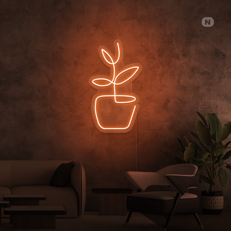 Neon Sign Flowerpot