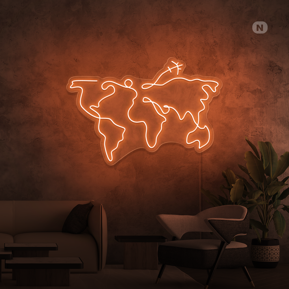 Neon Sign World map