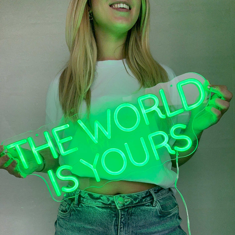 Neon Sign The World Is Yours