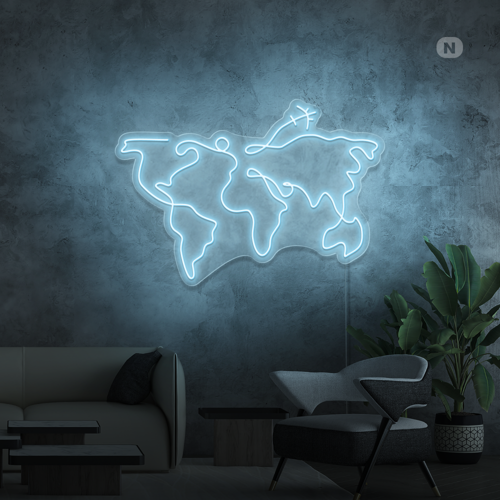 Neon Sign World map