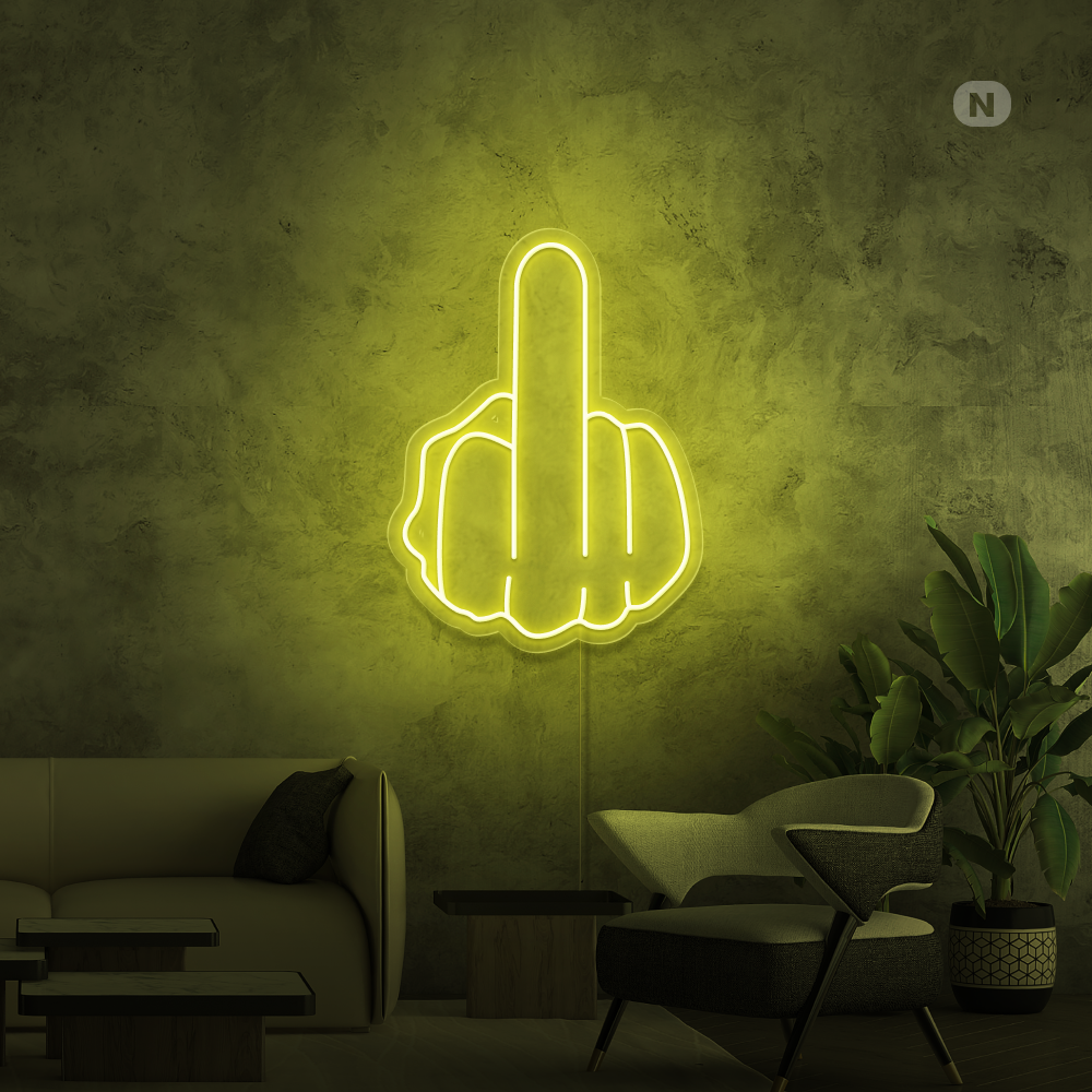 Neon Sign Middle finger