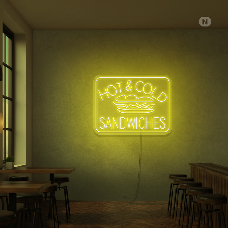 Neon Sign Hot & Cold Sandwiches