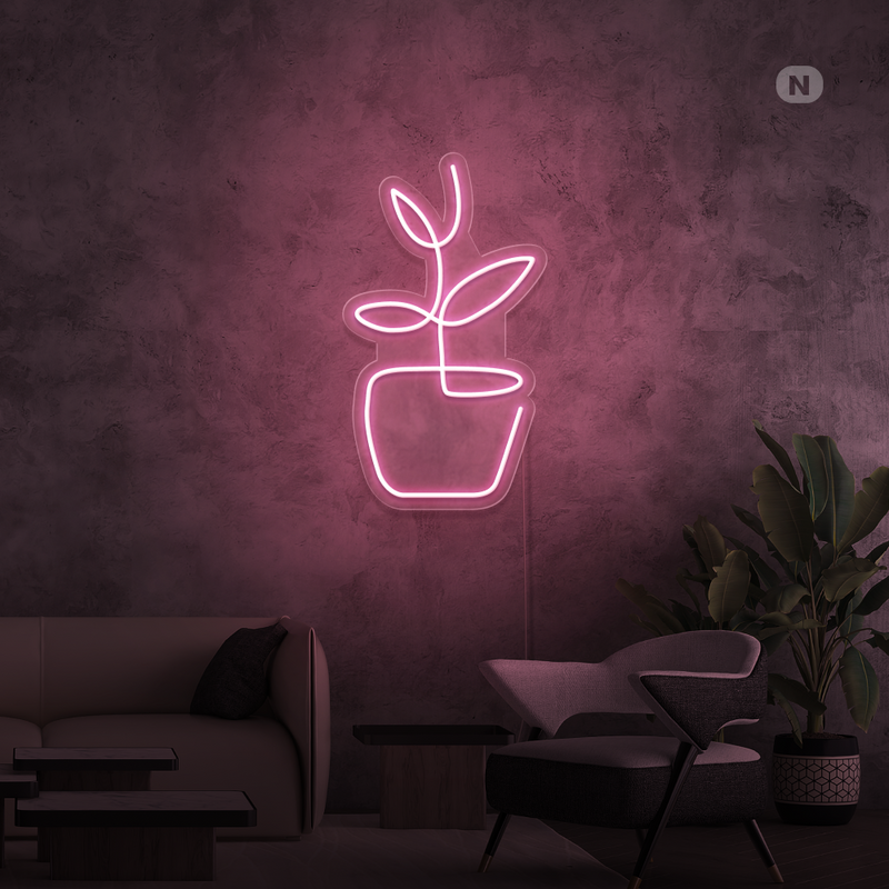 Neon Sign Flowerpot