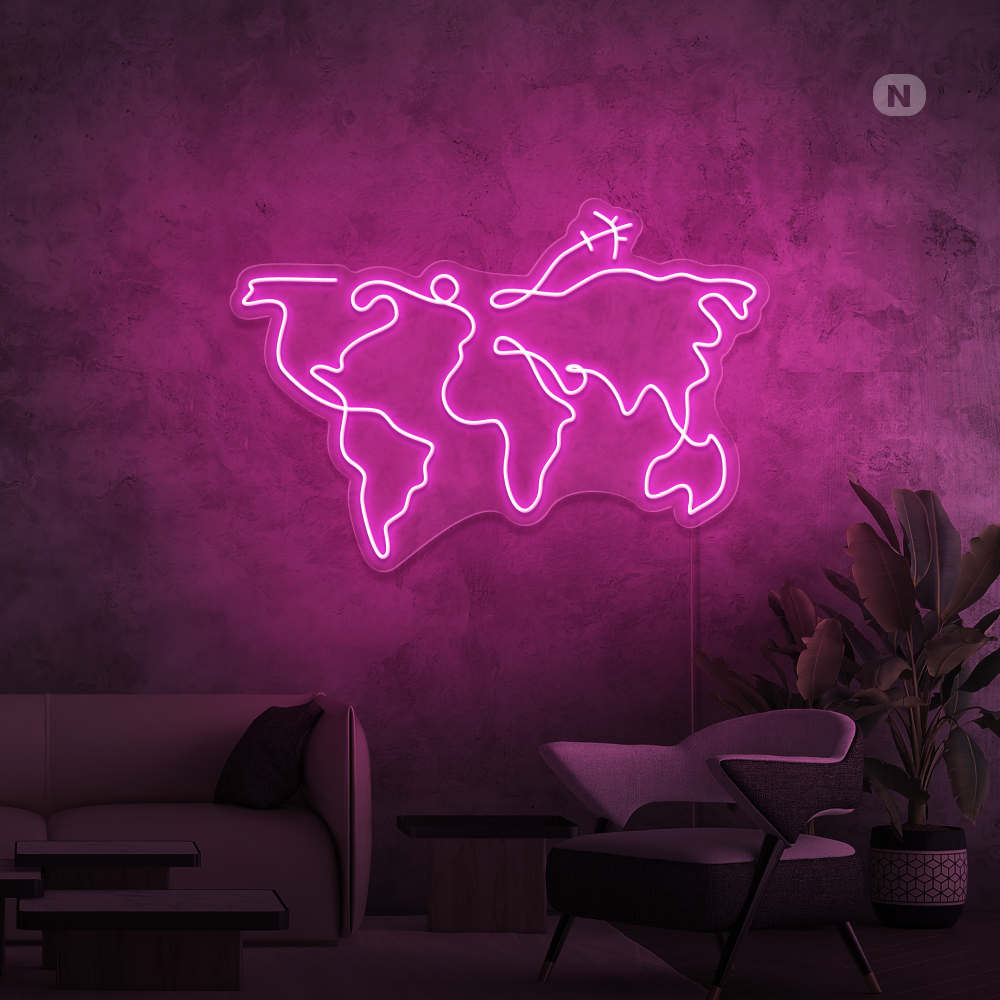 Neon Sign World map