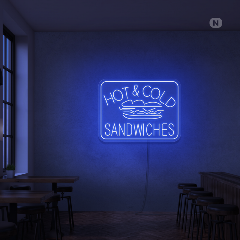 Neon Sign Hot & Cold Sandwiches