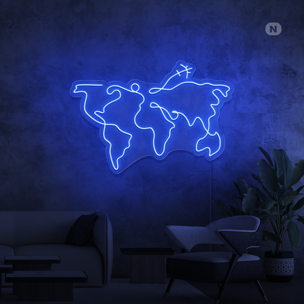 Neon Sign World map