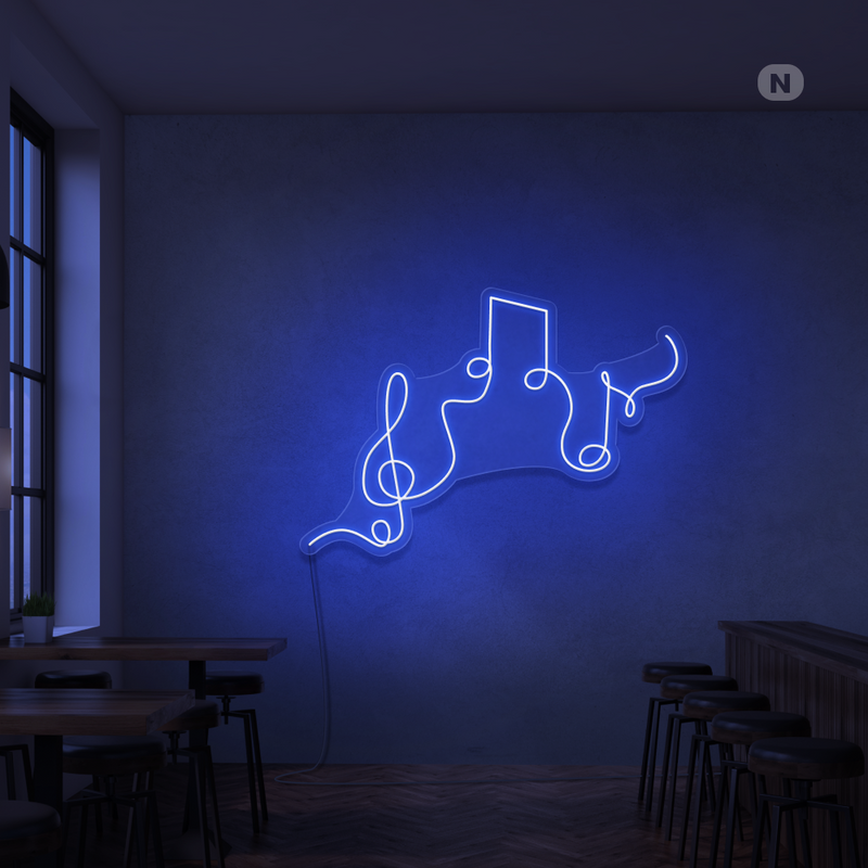 Neon Sign Musical Notes