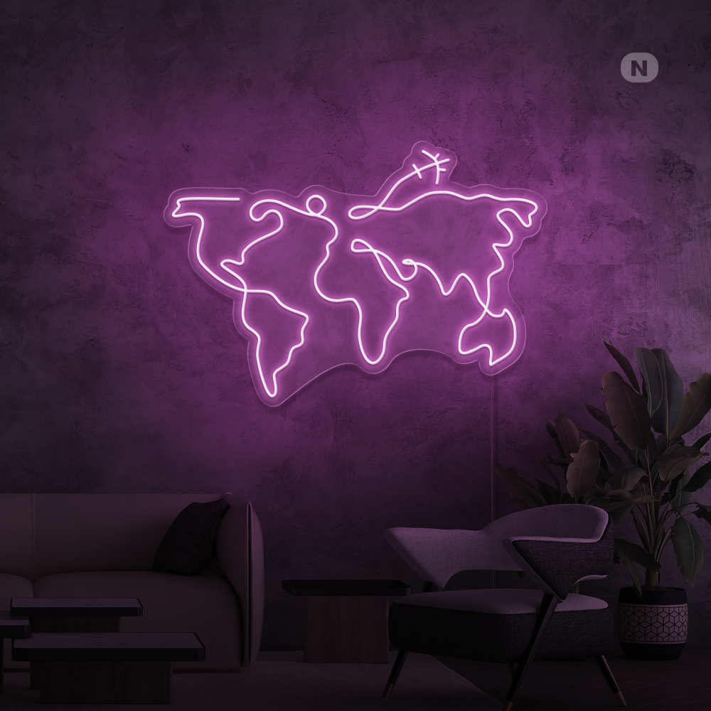 Neon Sign World map