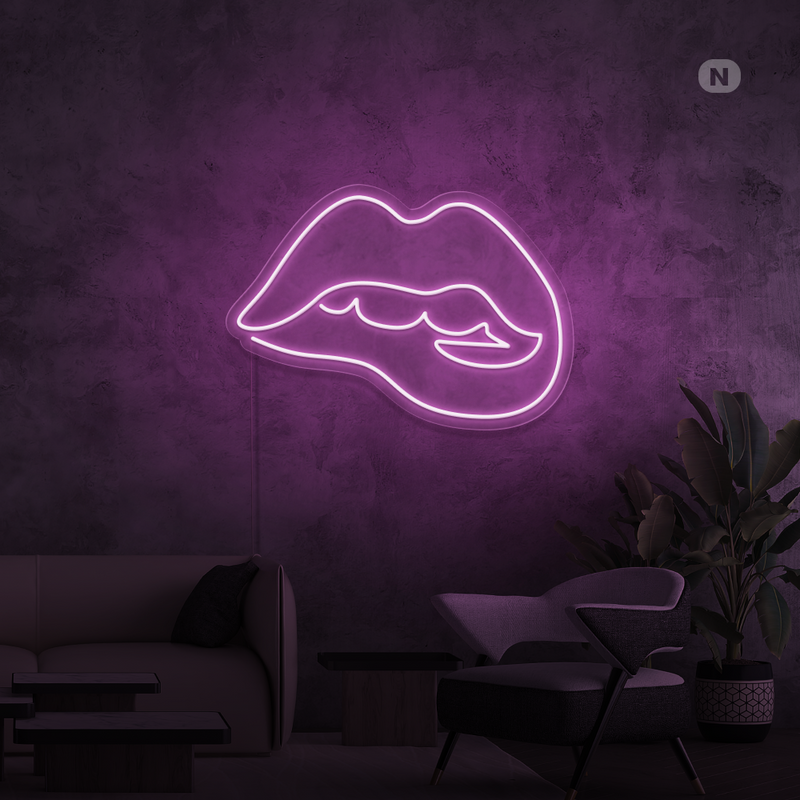 Neon Sign Seductive Lip