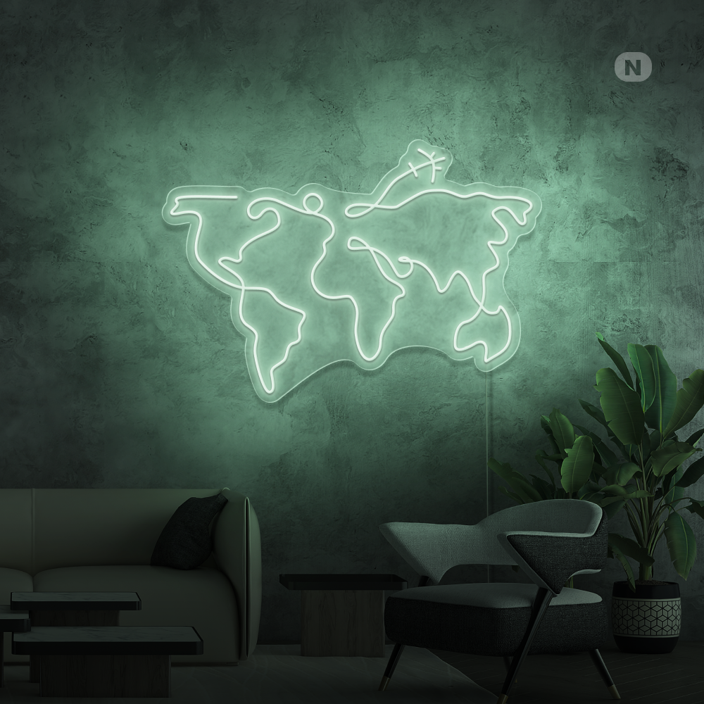 Neon Sign World map