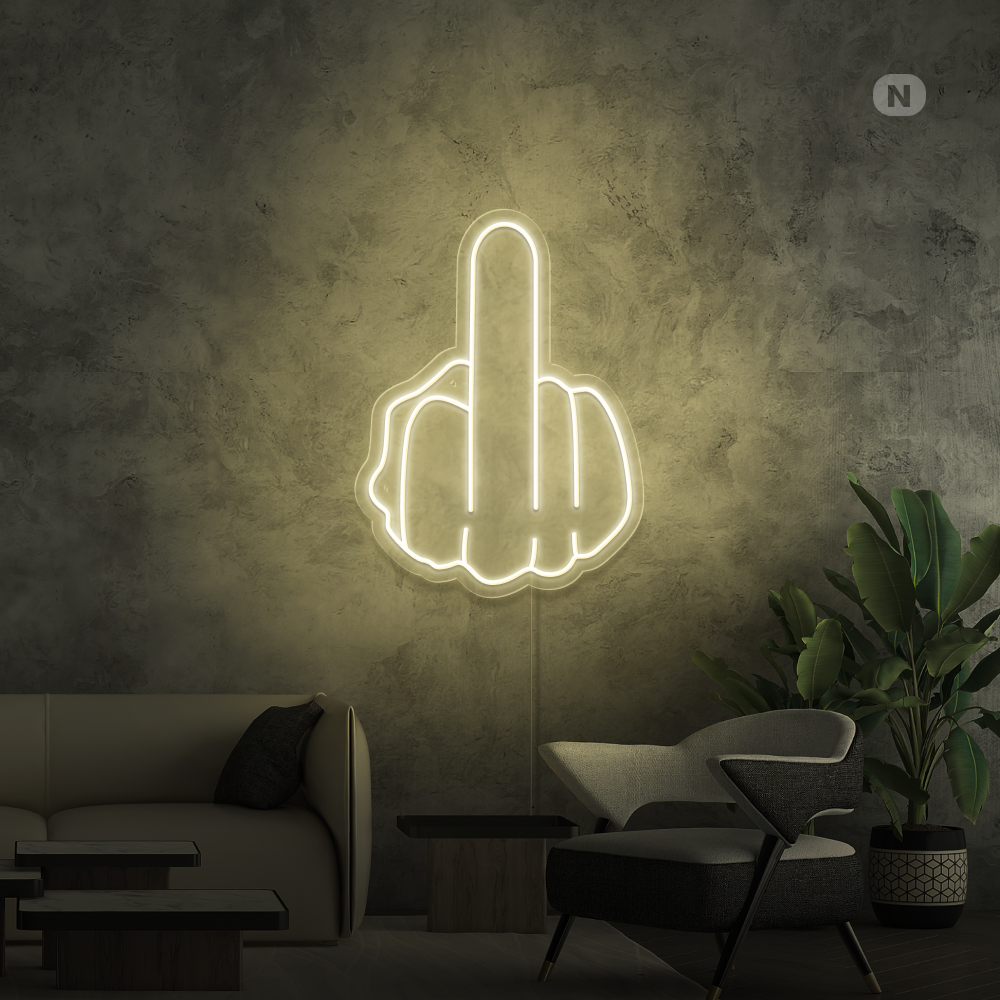 Neon Sign Middle finger