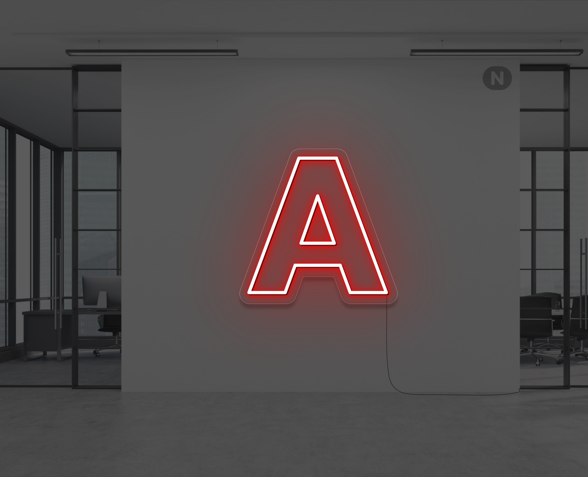 Neon Letter A Red