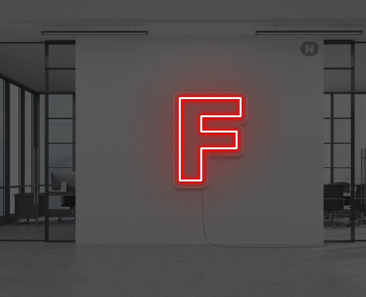 Neon Letter F Red