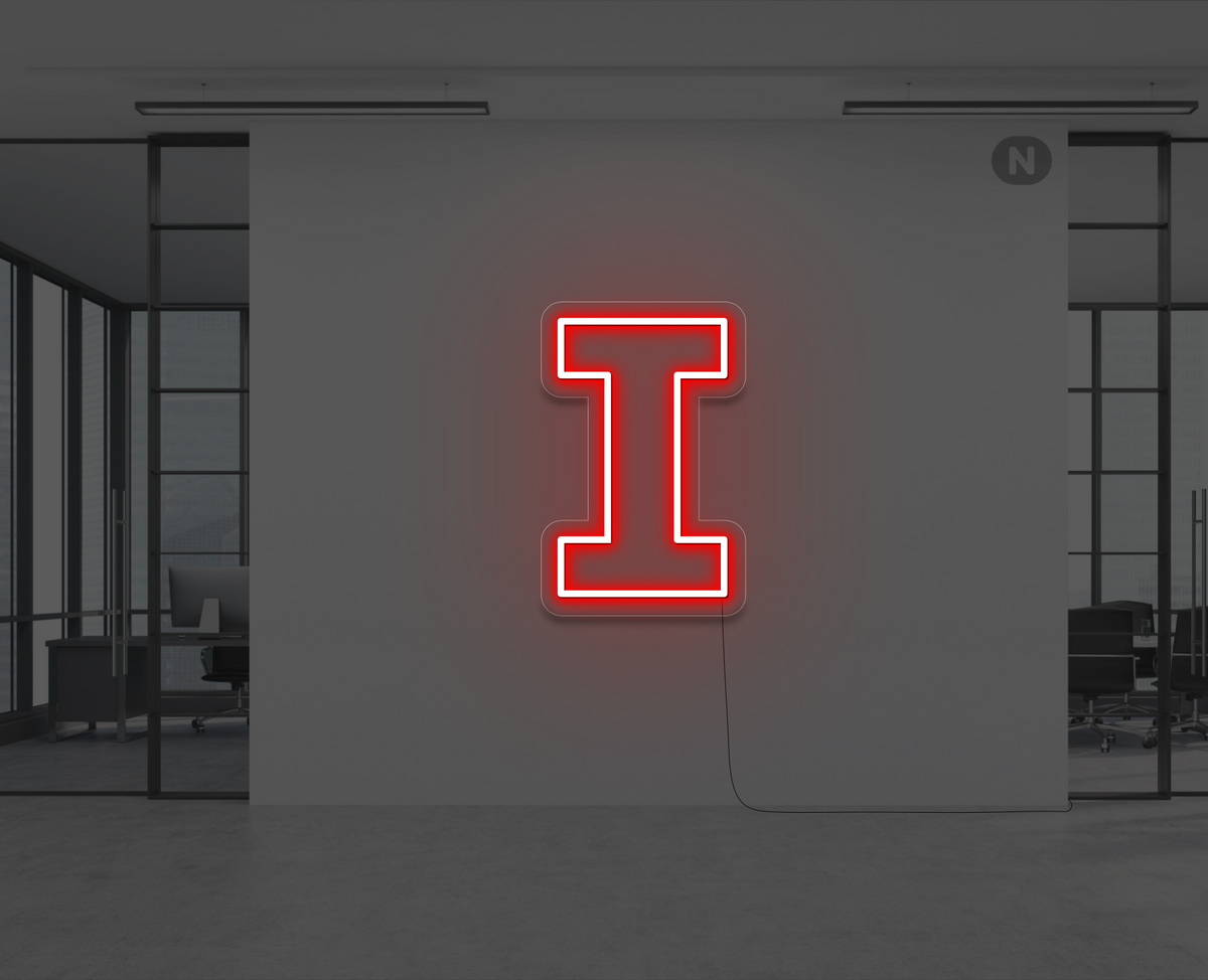 Neon Letter I Red
