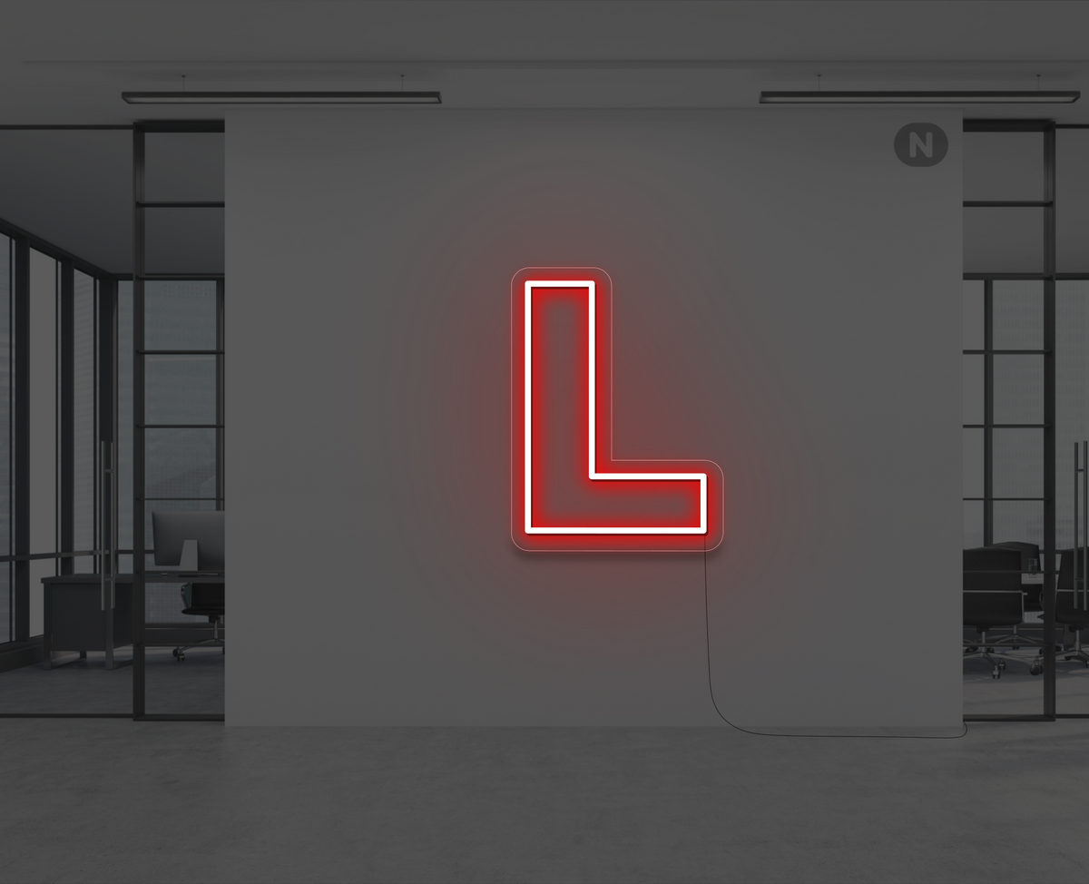 Neon Letter L Red