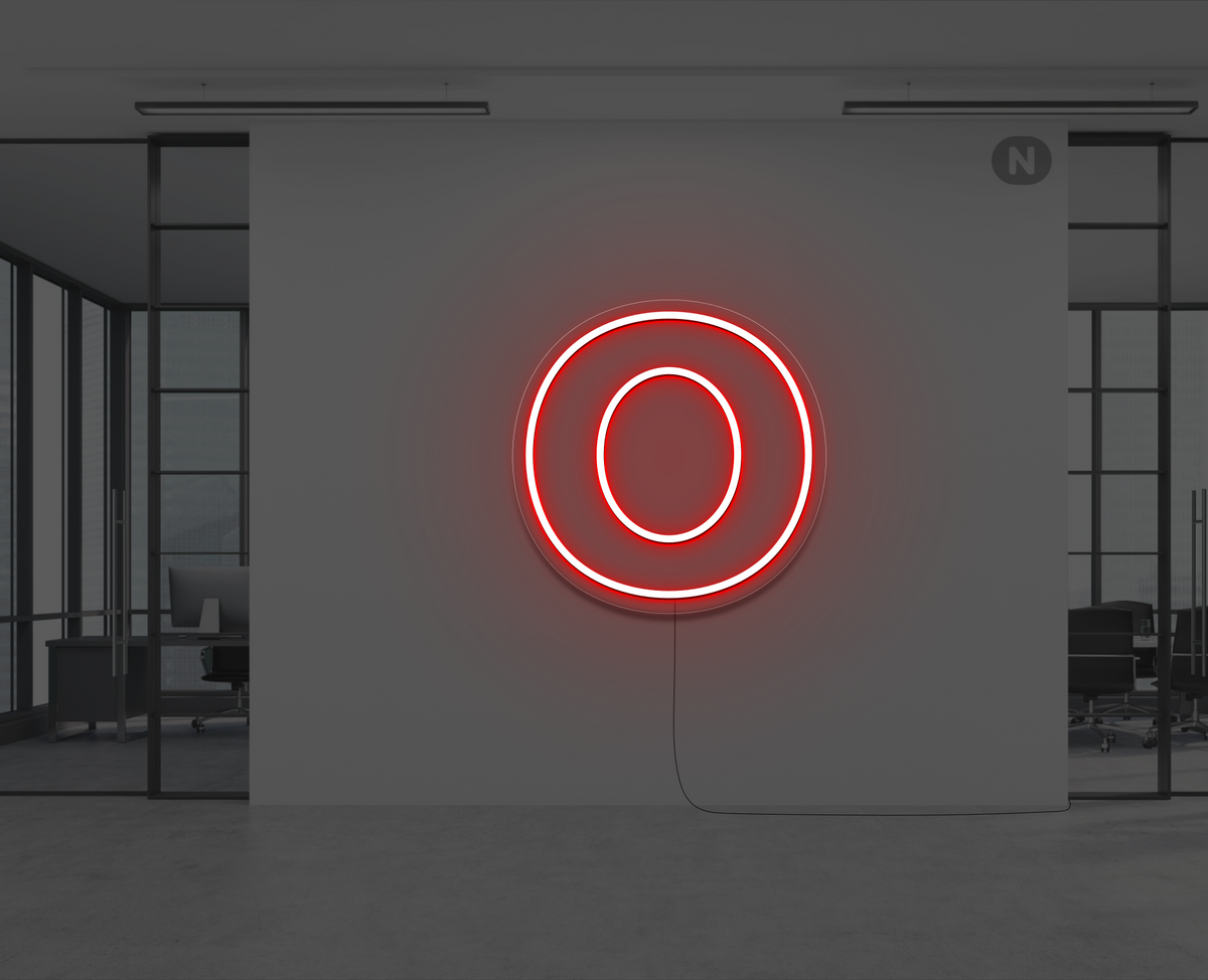 Neon Letter O Red