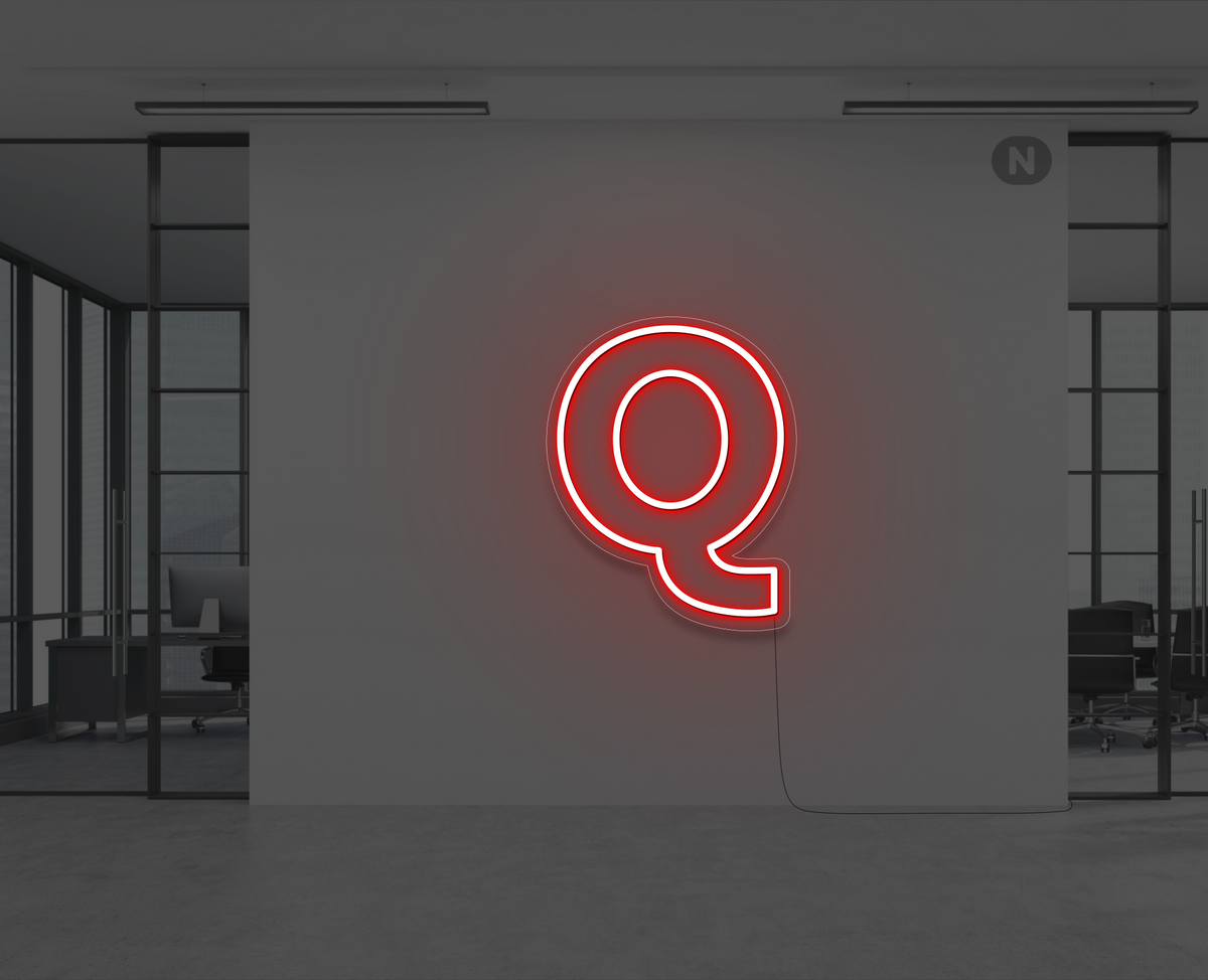 Neon Letter Q Red