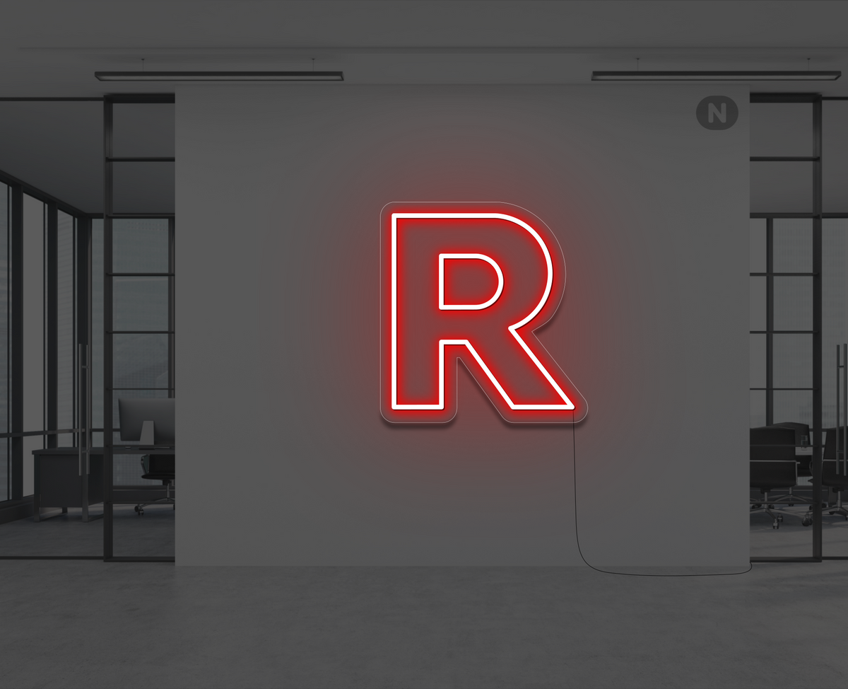 Neon Letter R Red
