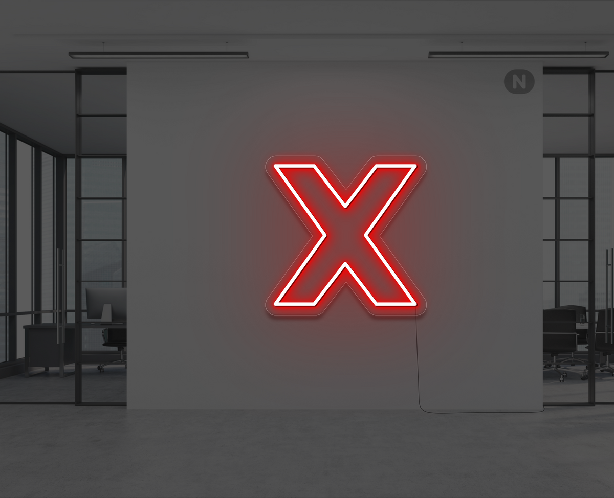 Neon Letter X Red